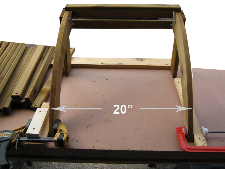 spacing the footstool at 20 inches